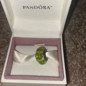 Green glass Pandora bead